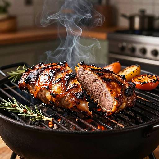 Rustic Split Roast on Grill