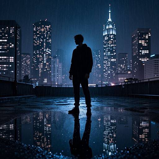 Ink Transparency Man with Reflection