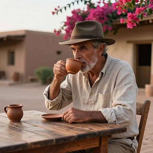 Rustic Morning Coffee Scene
