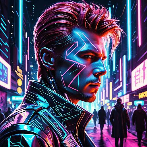 Futuristic Cyberpunk Cyborg Portrait