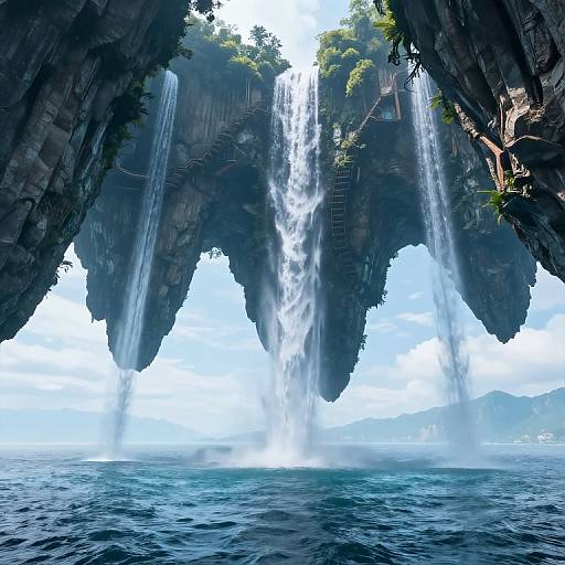 Surreal Floating Upside-Down Mountains