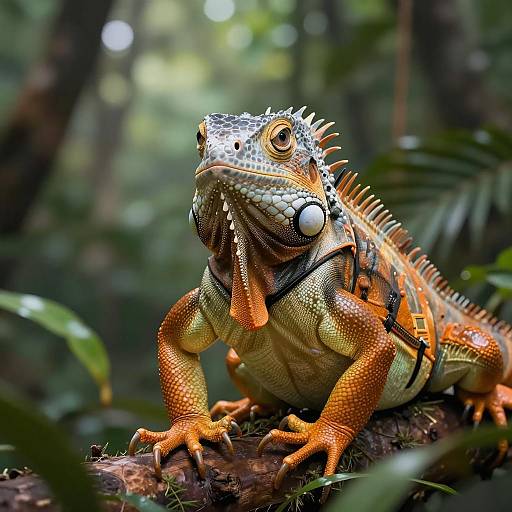 Detailed Jungle Explorer Anthro Iguana
