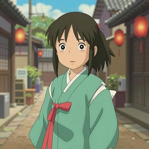 Chihiro in a Dreamy Street Scene