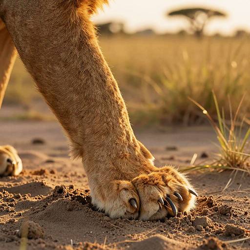 Ultra-Detailed Lion Toes in Sand