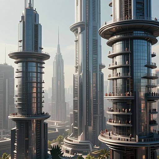 Futuristic Cyberpunk Metropolis Skyline