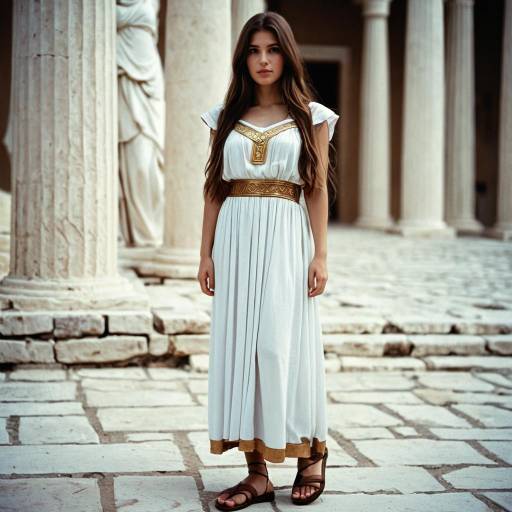 Elegant Greek Goddess Full Body Portrait