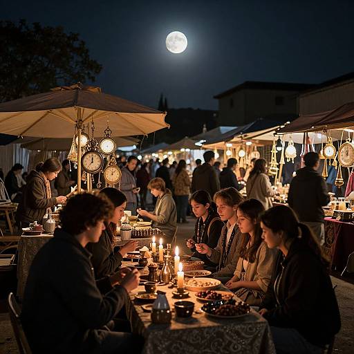 Moonlit Nocturnal Marketplace Vibes