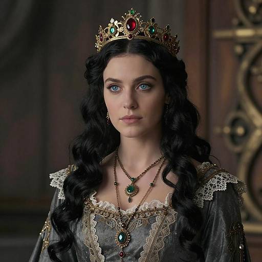 Medieval Beauty in Ornate Crown