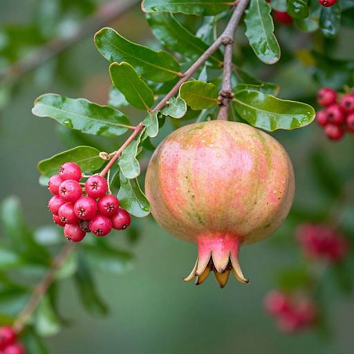 Vibrant Pomegranate with Pink Berries