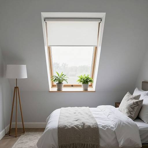 Cozy Skylight Bedroom with Plants