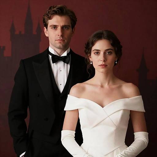 Elegant Victorian Couple in Formal Attire
