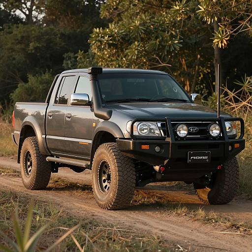 Rugged Pickup Truck in Golden Hour