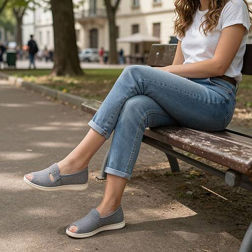 European Woman Relaxing in Park