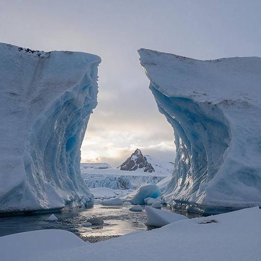 Arctic Fjord with Glacial Ice Arches