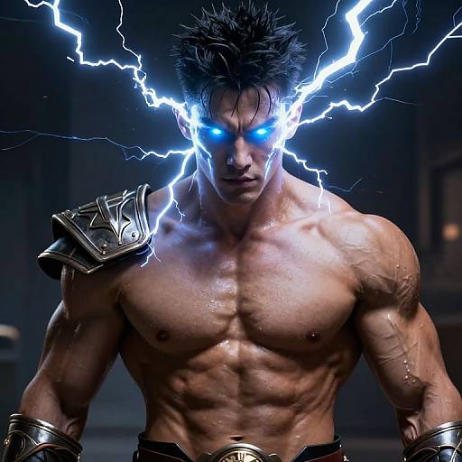 Armored Warrior with Lightning Powers