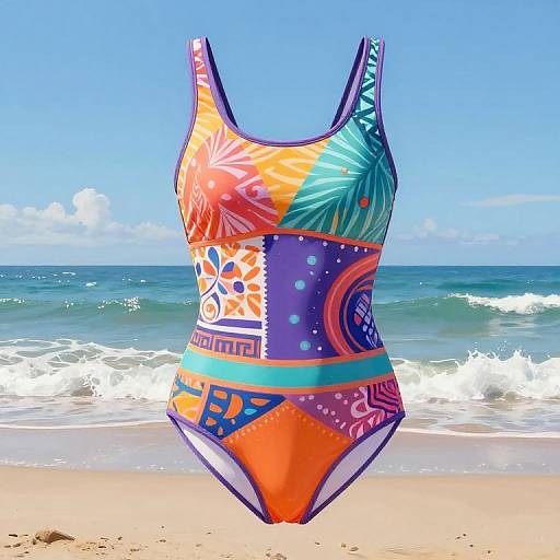 Vibrant Modern Swimwear Digital Art
