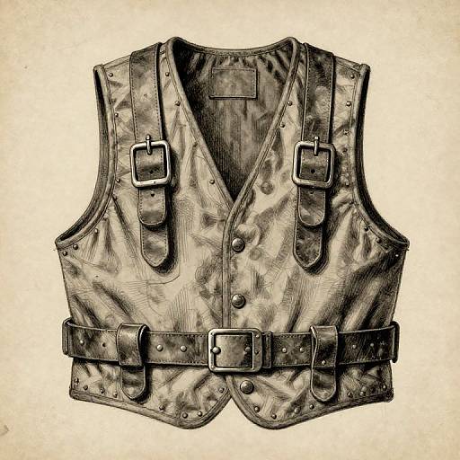 Vintage Bulletproof Vest Technical Drawing