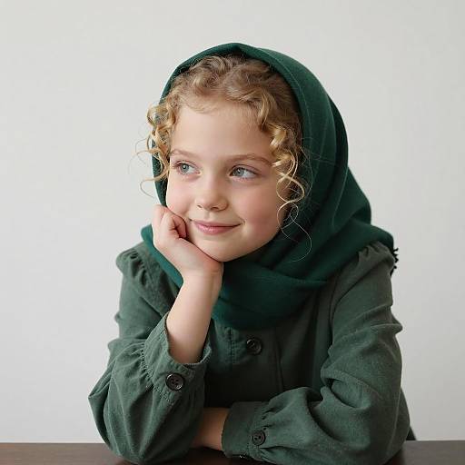 Young Girl with Green Headscarf
