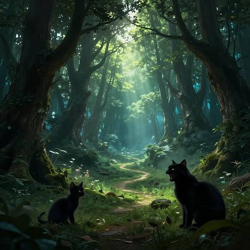 Enchanted Warrior Cat in Dreamscape