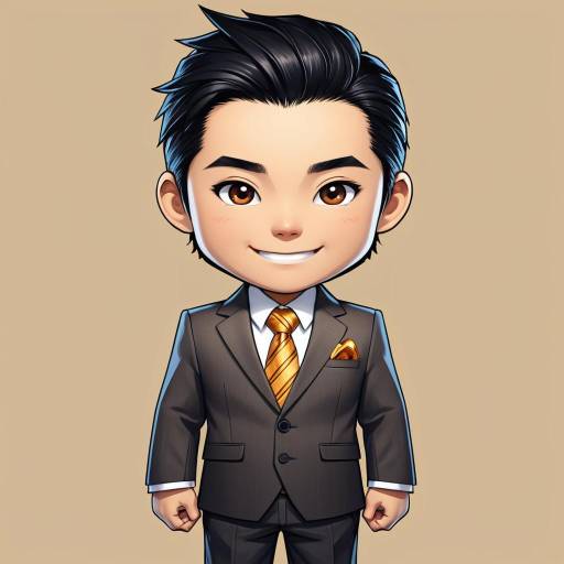Chibi-style East Asian Man in Suit