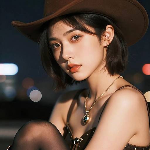 Ultra-Detailed Realistic Girl at Night