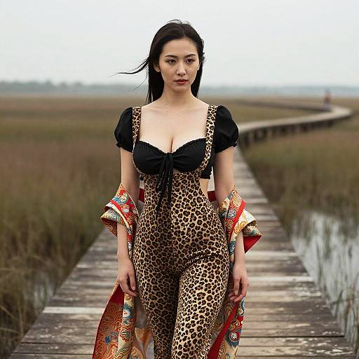 Elegant Asian Woman in Cibachrome Style