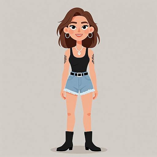 Smiling Woman in Casual Chic Outfit