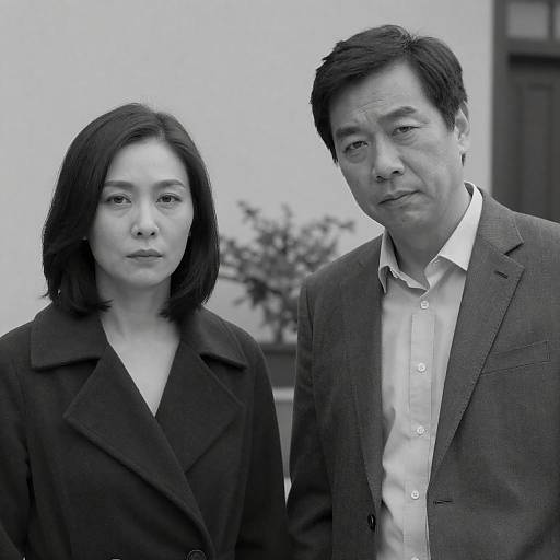Striking Black-and-White Portrait of Two Figures