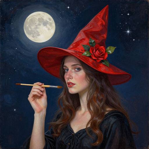 Enigmatic Witch with Paintbrush