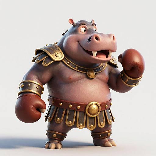Gladiator Hippo Boxer Character Concept