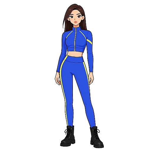 Sporty Chic Woman in Cobalt Blue