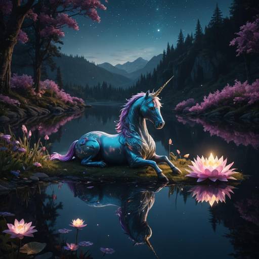 Lunaire the Unicorn in Enchanted Fantasy Lunaire the Unicorn in Enchanted Fantasy