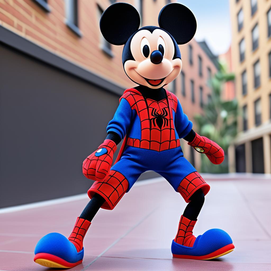 Mickey Mouse as Spider-Man: A Colorful Twist