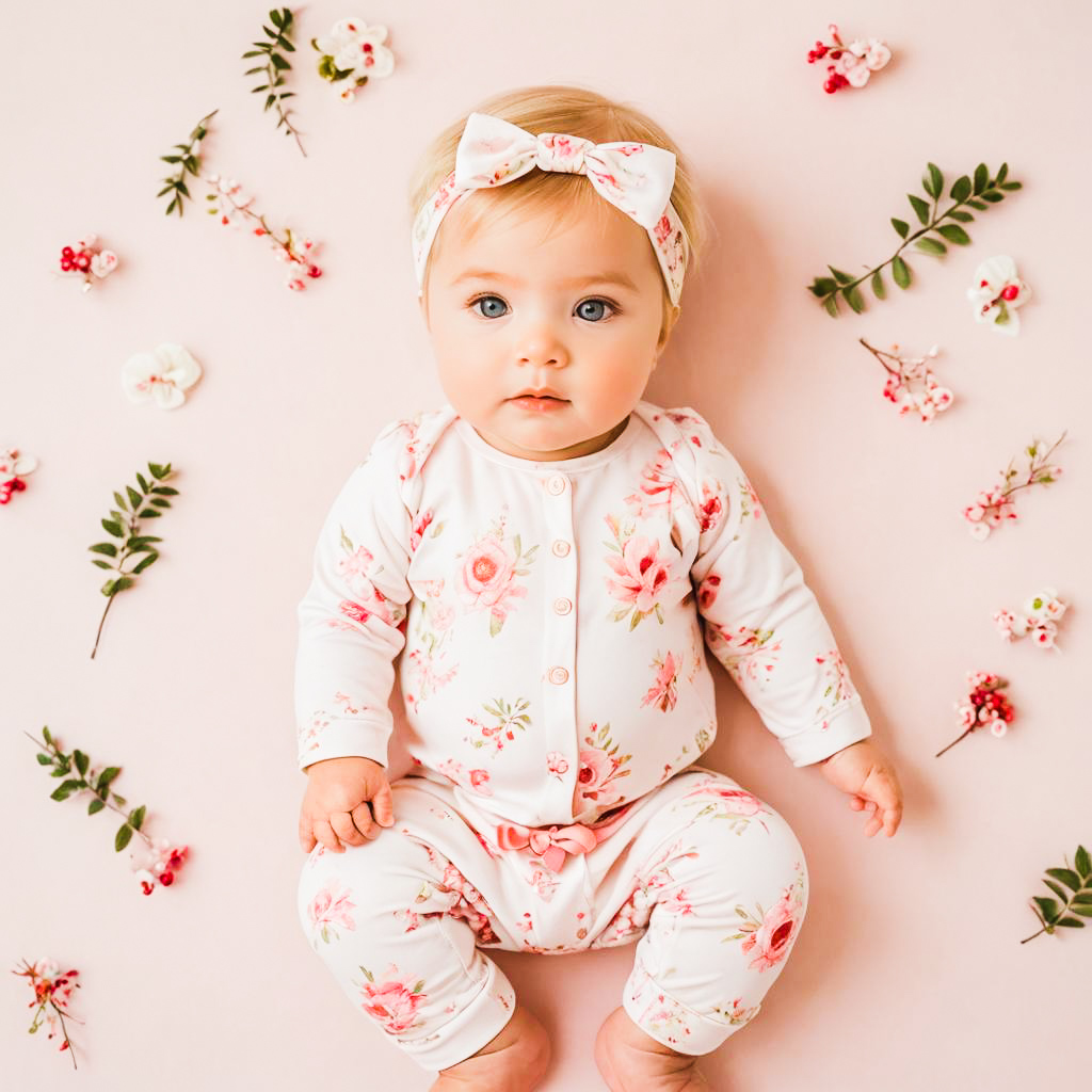 Adorable Newborn Girl in Festive Outfit