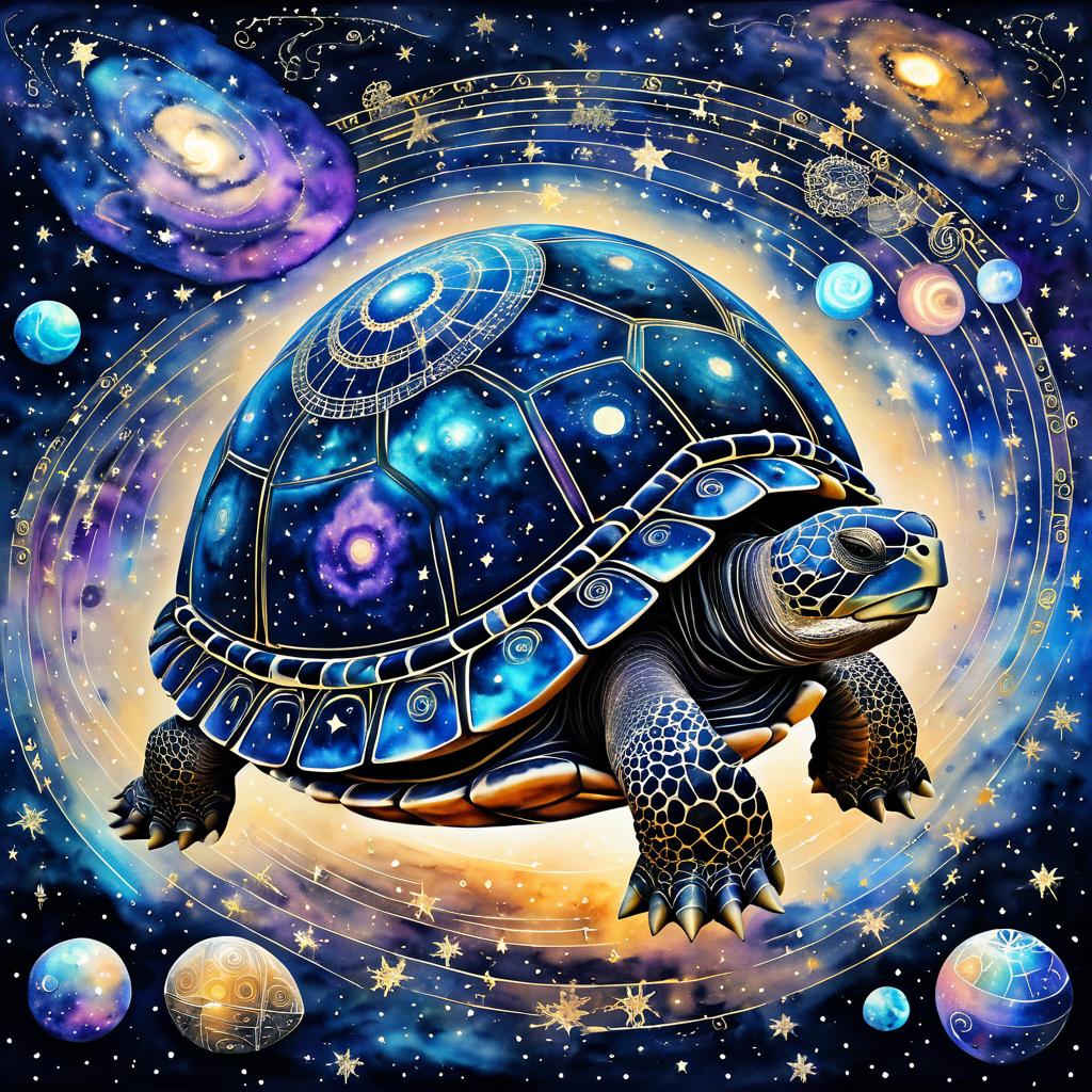 Celestial Tortoise in Cosmic Splendor