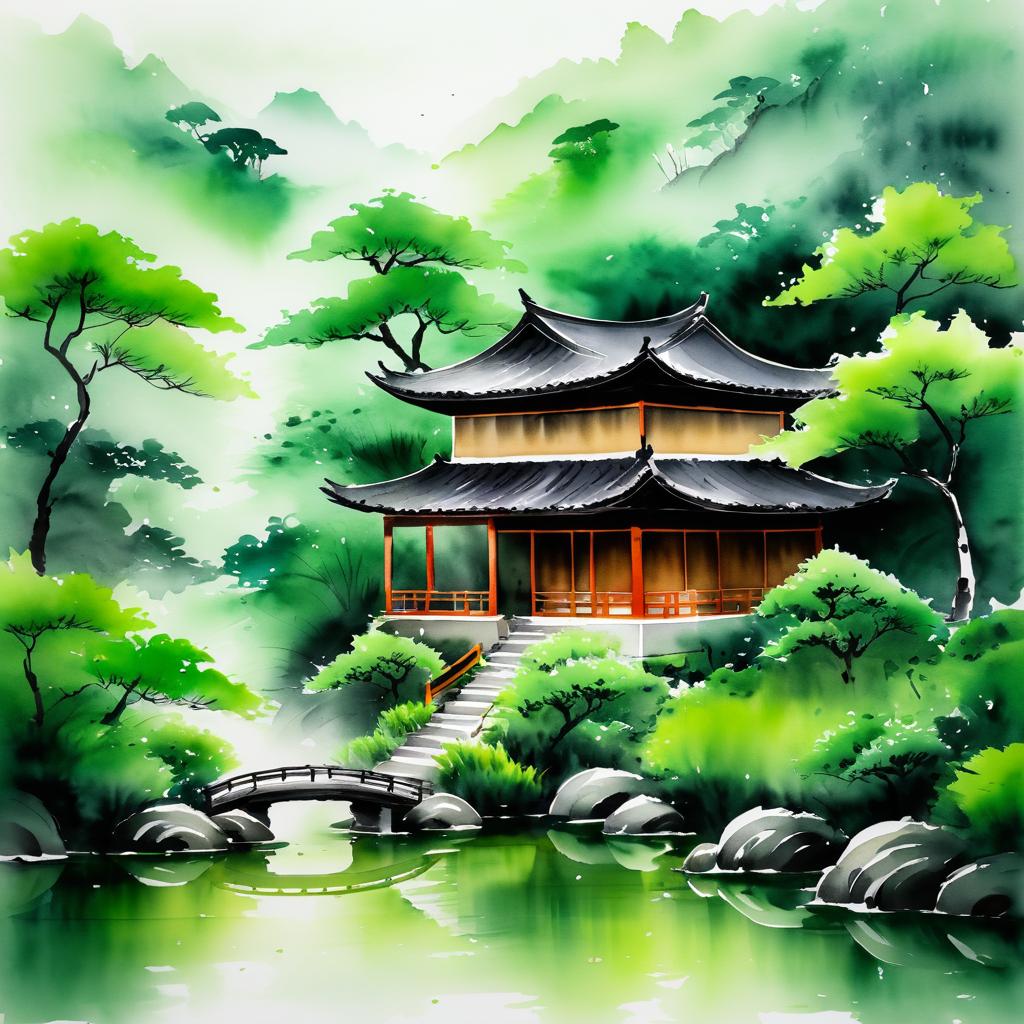 Charming Traditional Tea House in Nature