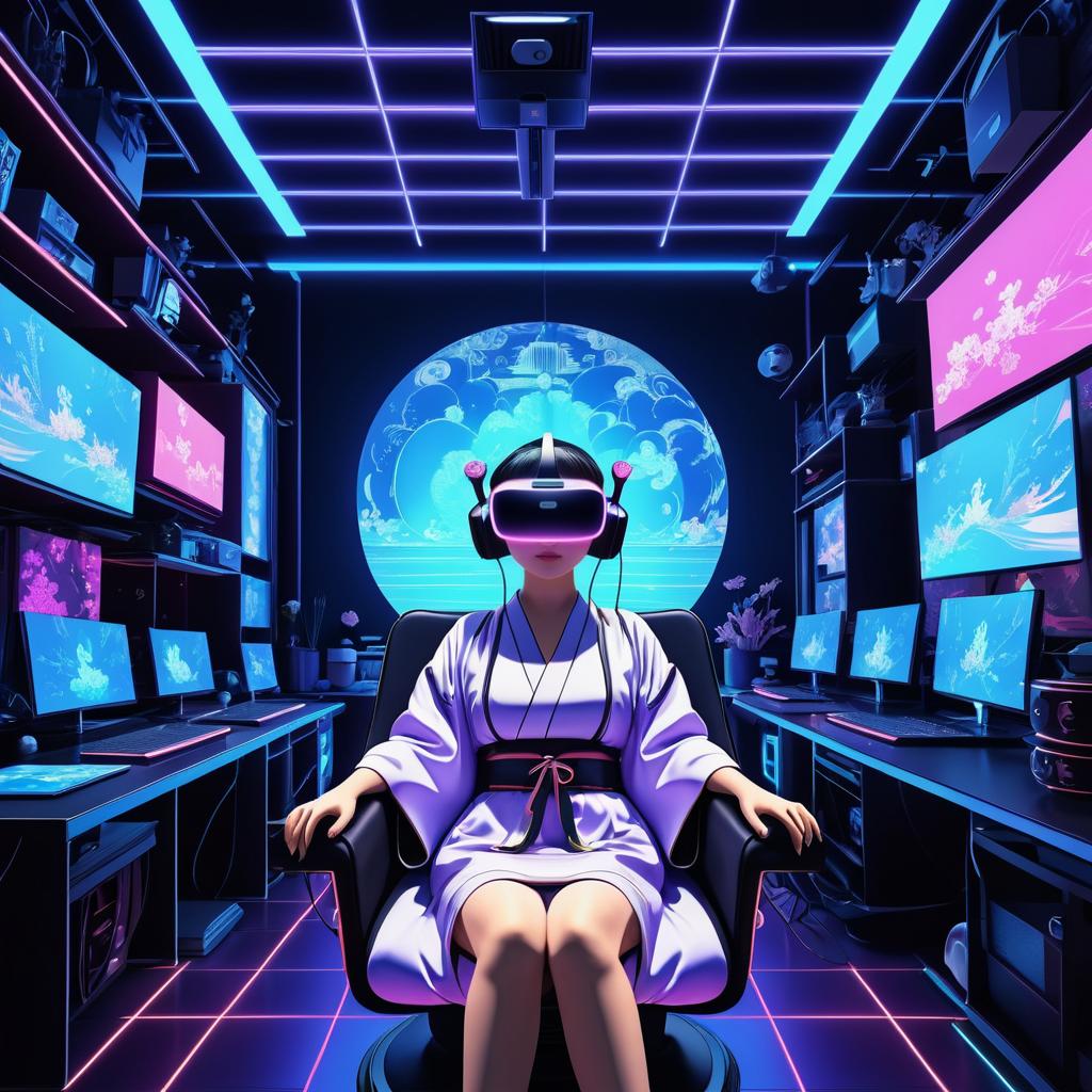 Ghibli Style Woman in VR Dentist Chair