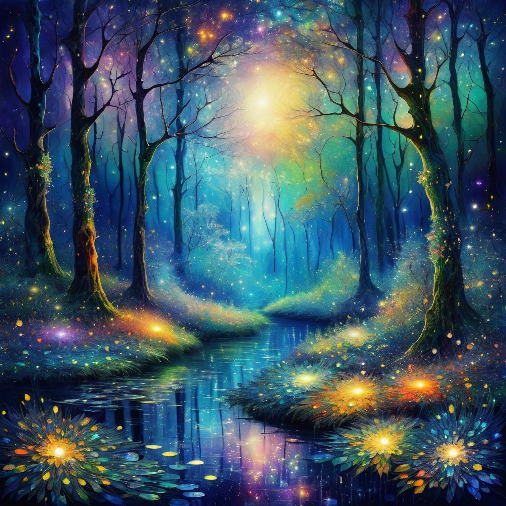 Enchanted Moonlit Forest Fantasy Art