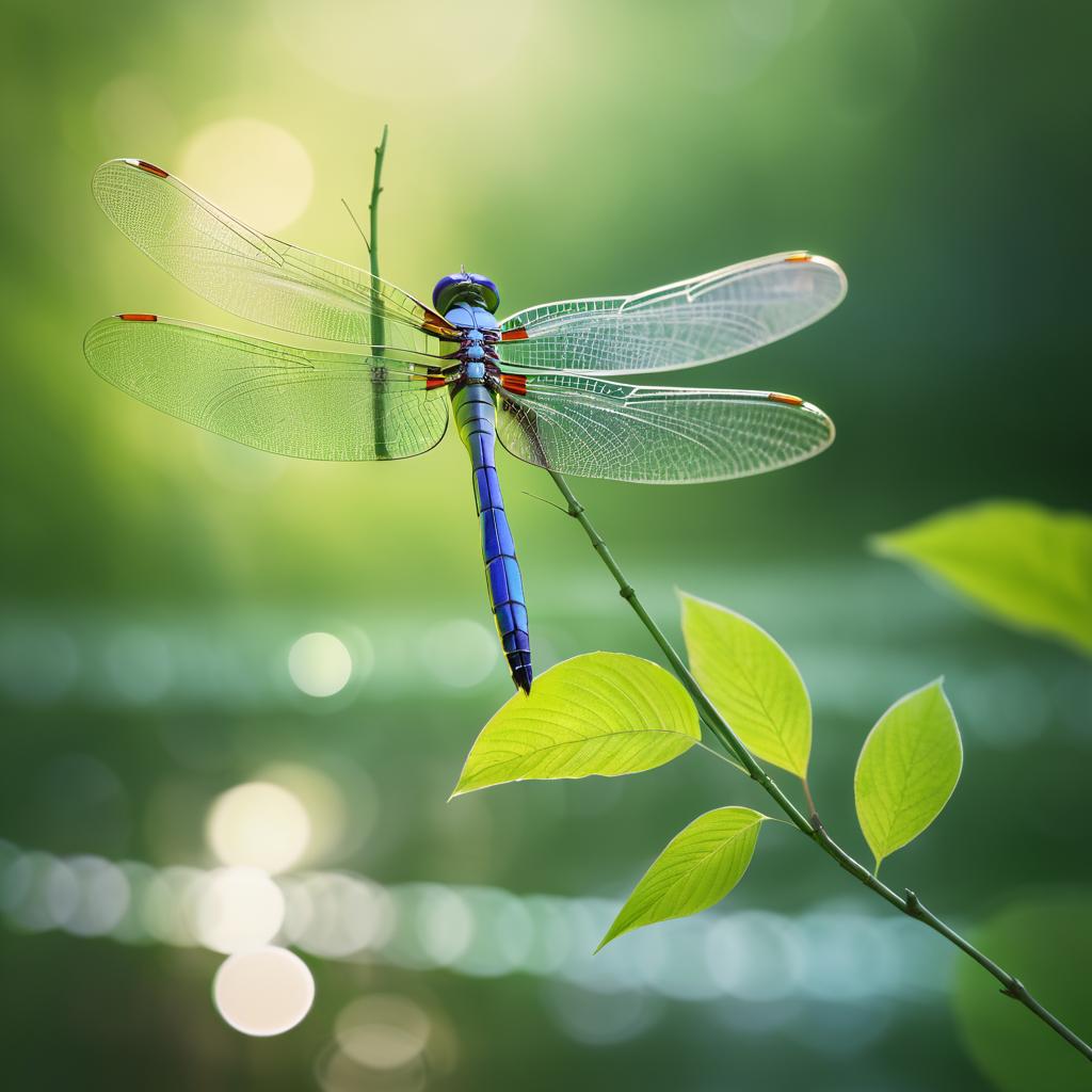 Artistic Dragonfly Made of Twigs