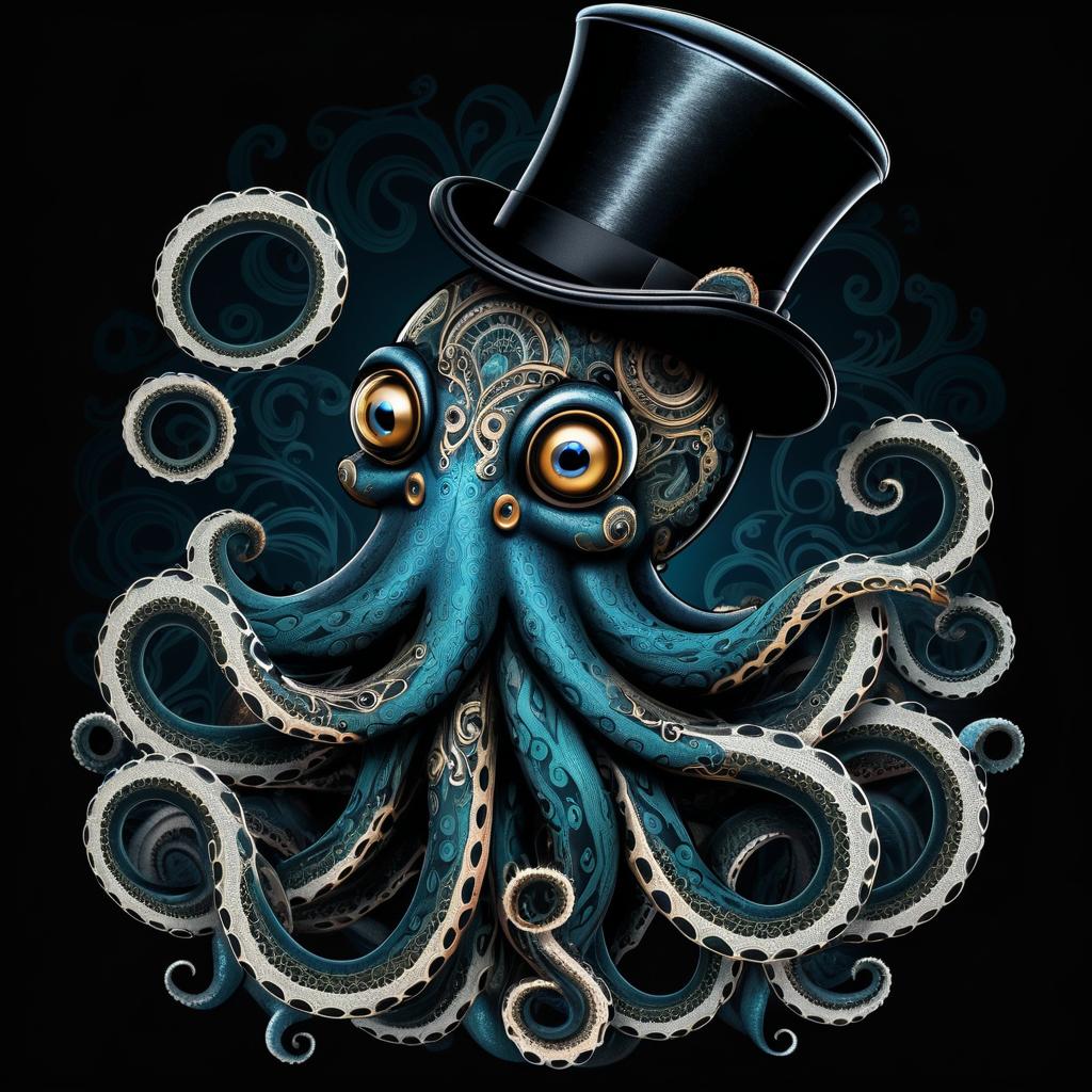 Dapper Gentleman Octopus Tattoo Design