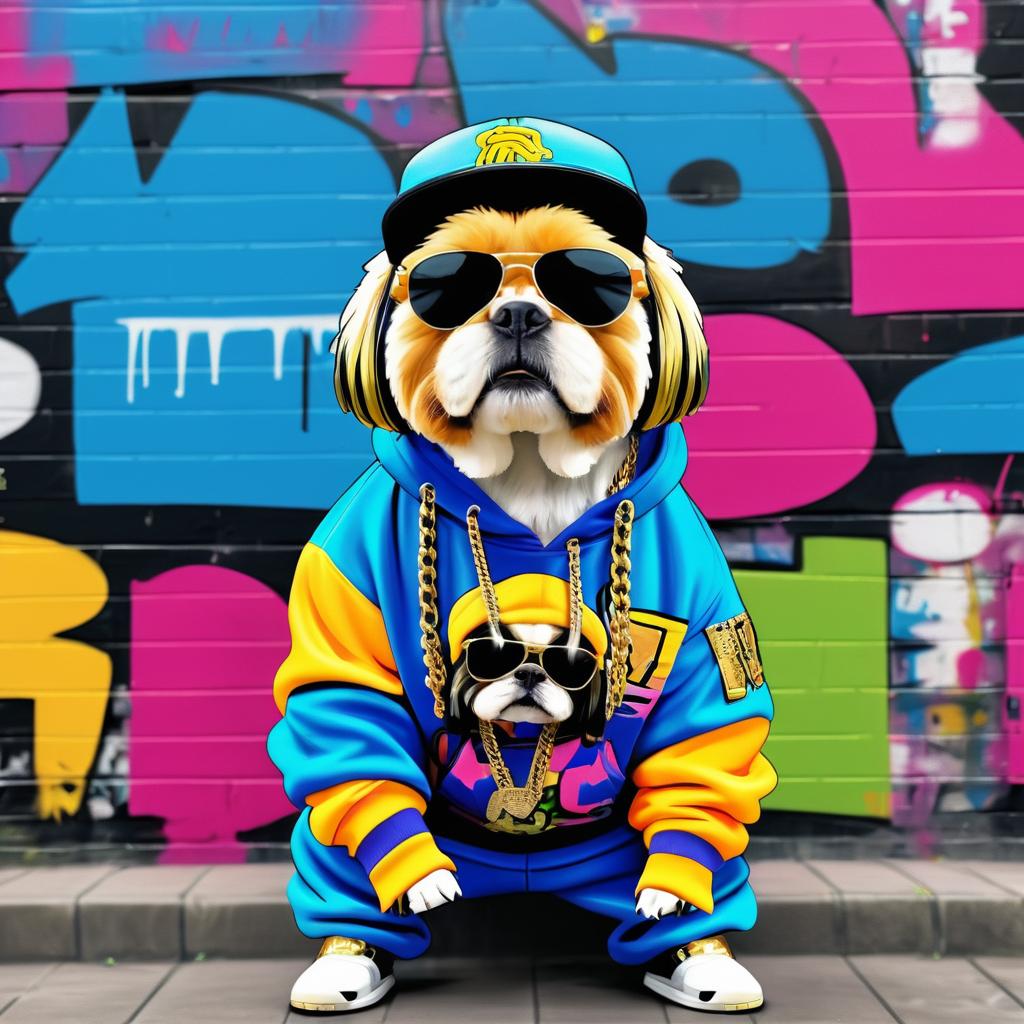 Cool Shih Tzu in Gangster Style