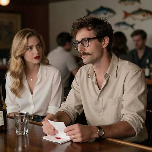 Intense Bar Scene with Intriguing Details