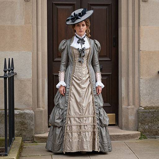 Victorian Woman in Elegant Costume