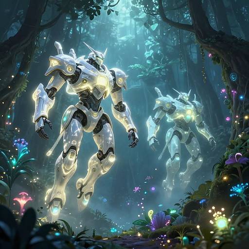 Glowing Mystical Meches in Enchanted Forest