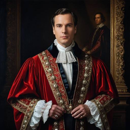 Nobleman in Elaborate Red Robe Portrait