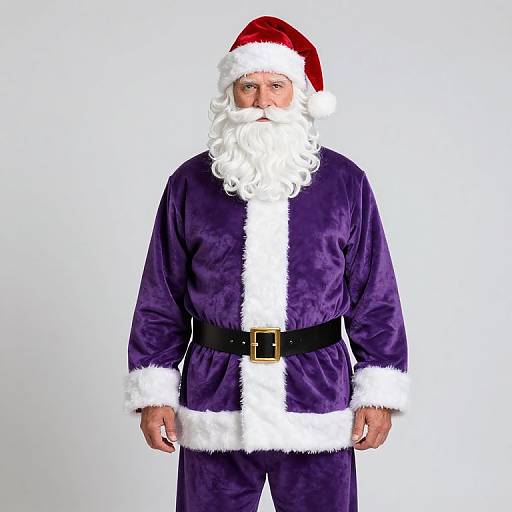 Purple Santa Claus Outfit Pose