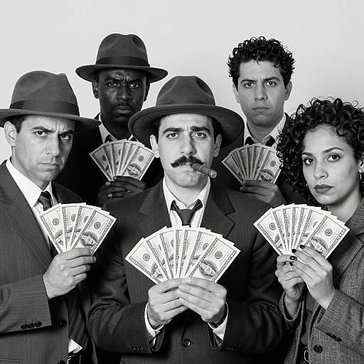 Intense Money Holders in Black and White