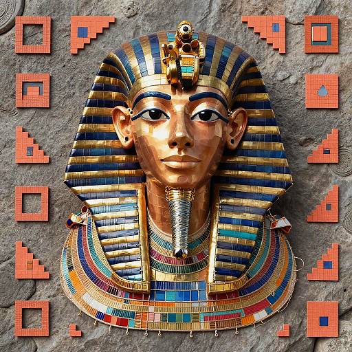 Pixelated Tutankhamun Negative Space