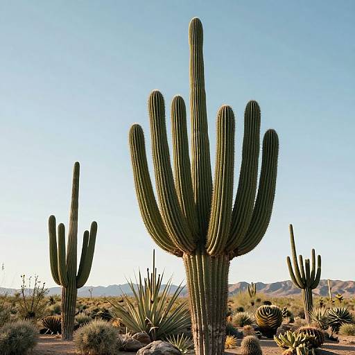 Surreal Giant Cactus Desert Landscape