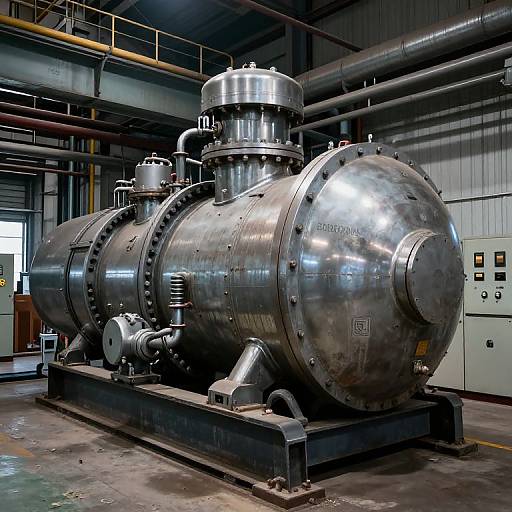 Massive Industrial Generator in Factory